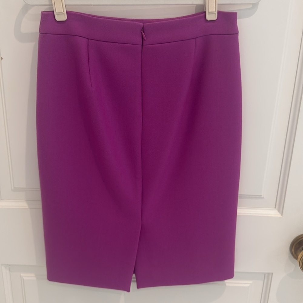J Crew raspberry wool skirt sz 2 - Picture 6 of 7